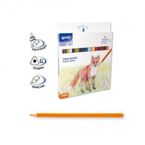 Цветни моливи 24 цвята, Spree 57004