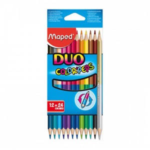 Цветни моливи Maped Duo, двувърхи