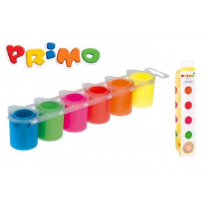 Темперни бои Primo, флуо, 6 цвята в бурканче
